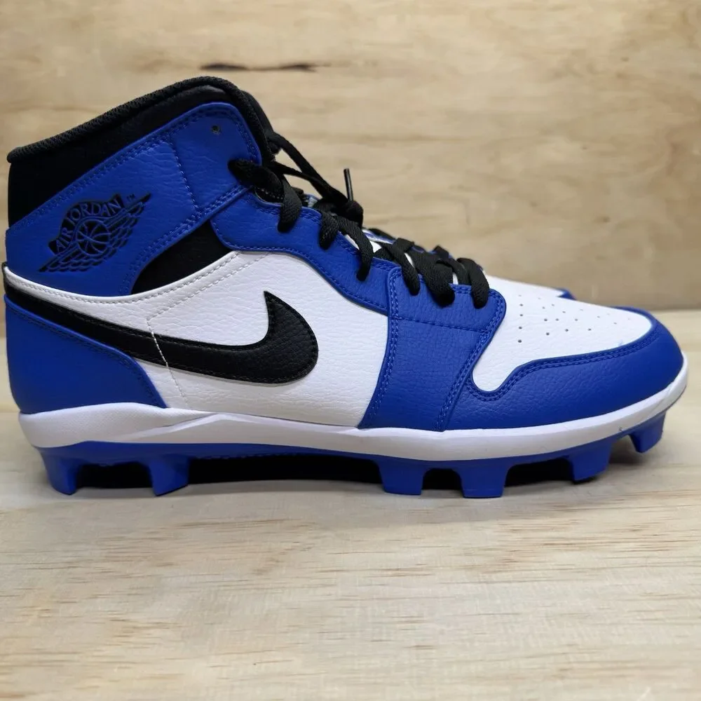 NEW Nike Air Jordan 1 Retro MCS Baseball Cleats Game Royal Mens Sz 13 AV5354-411